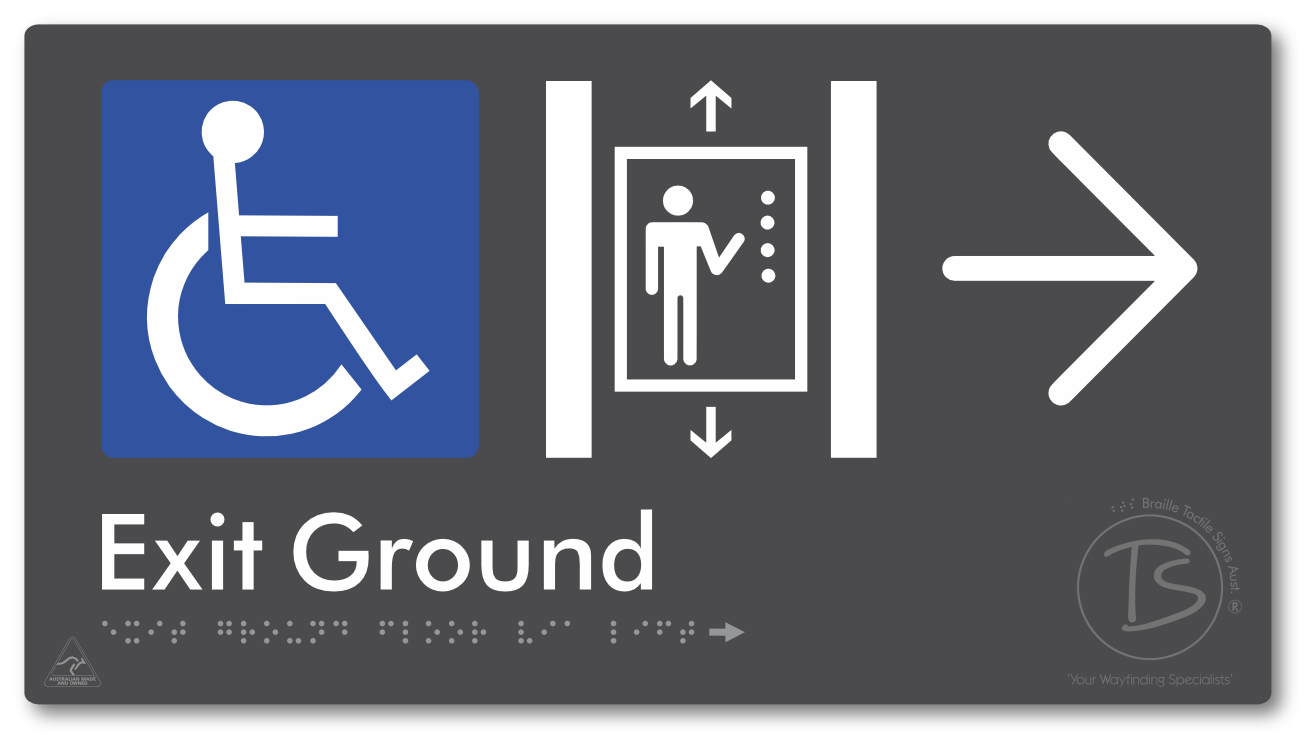 Exit Level Ground Via Lift with Large Arrow