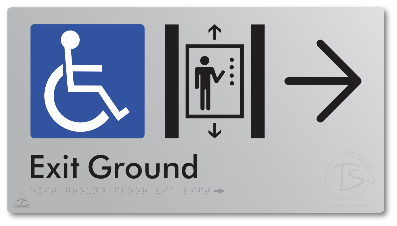 Exit Level Ground Via Lift with Large Arrow
