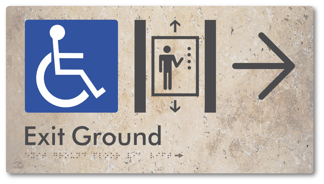 Exit Level Ground Via Lift with Large Arrow