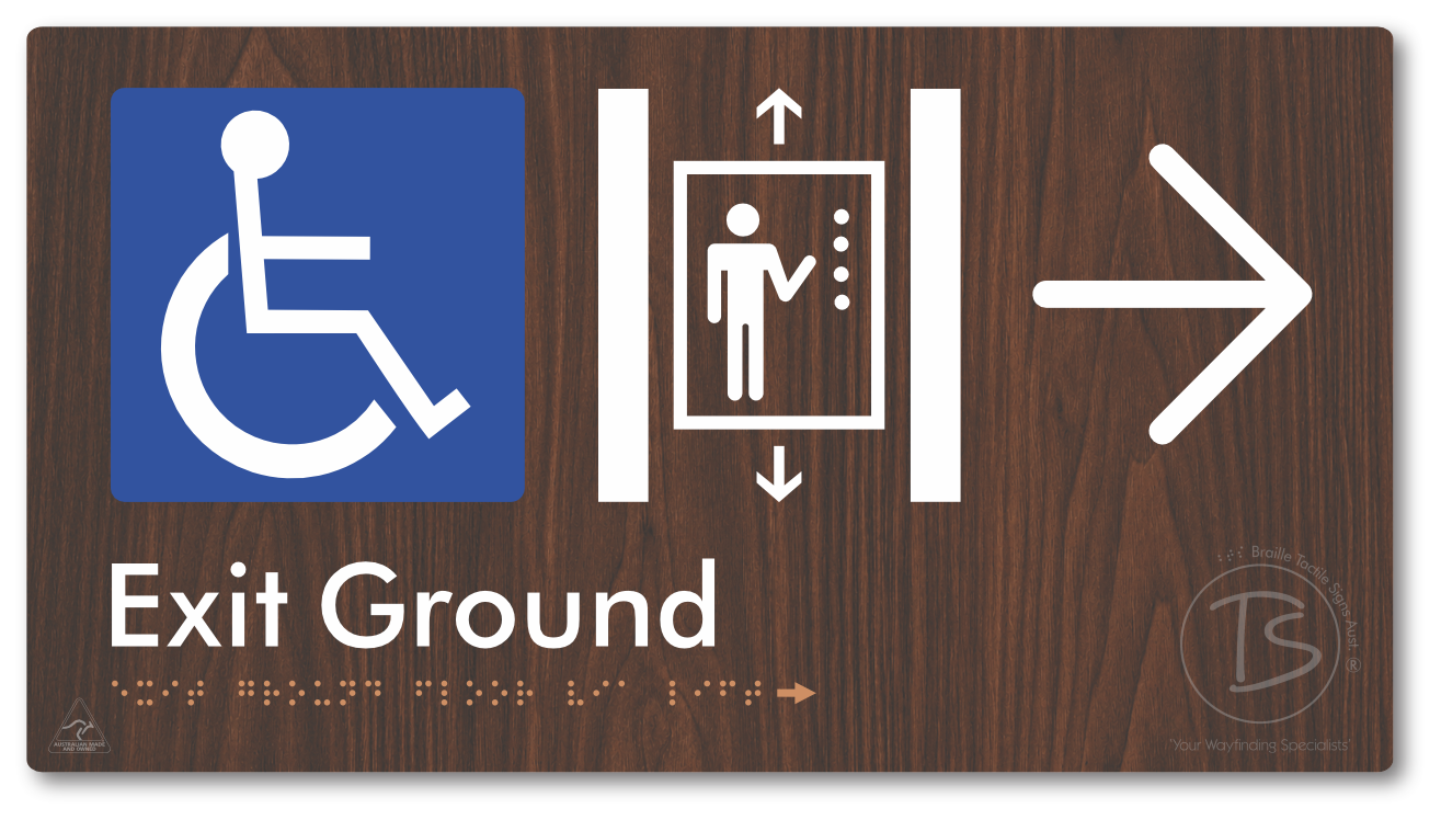 Exit Level Ground Via Lift with Large Arrow