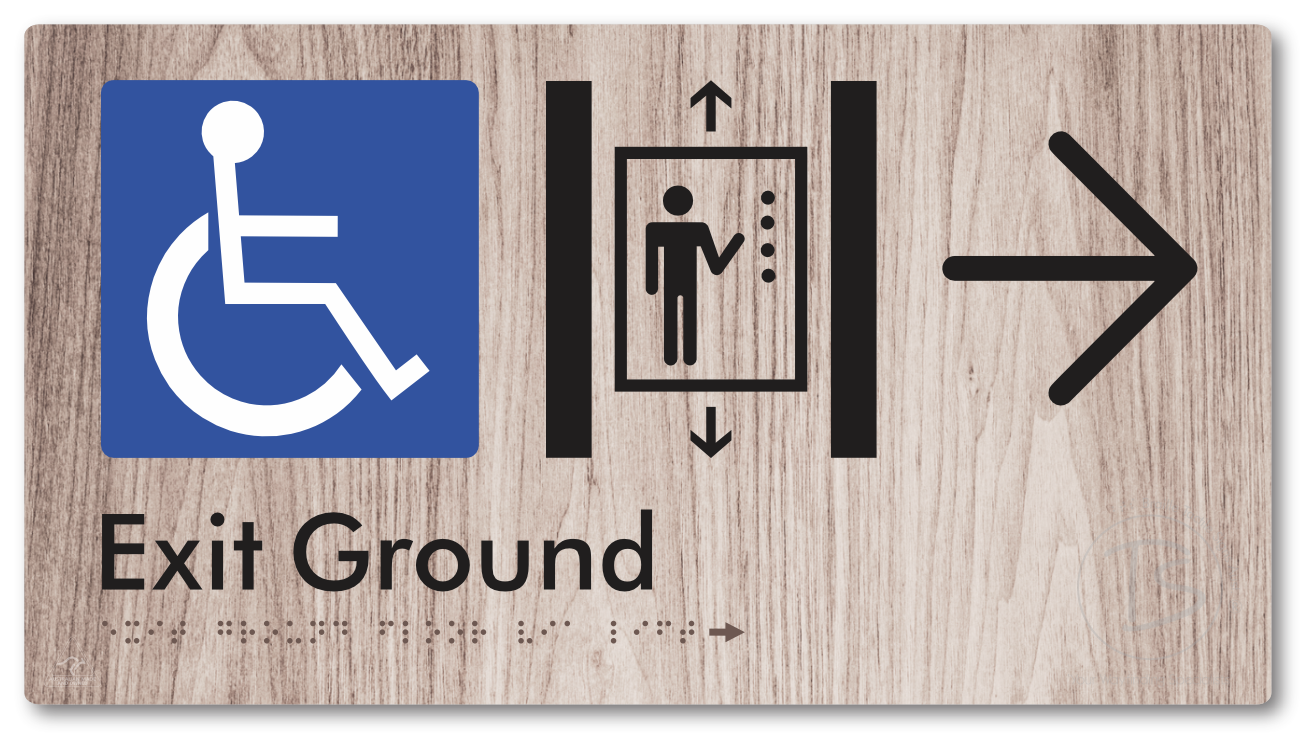 Exit Level Ground Via Lift with Large Arrow