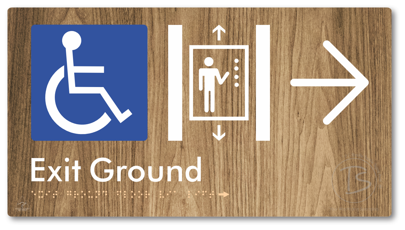 Exit Level Ground Via Lift with Large Arrow