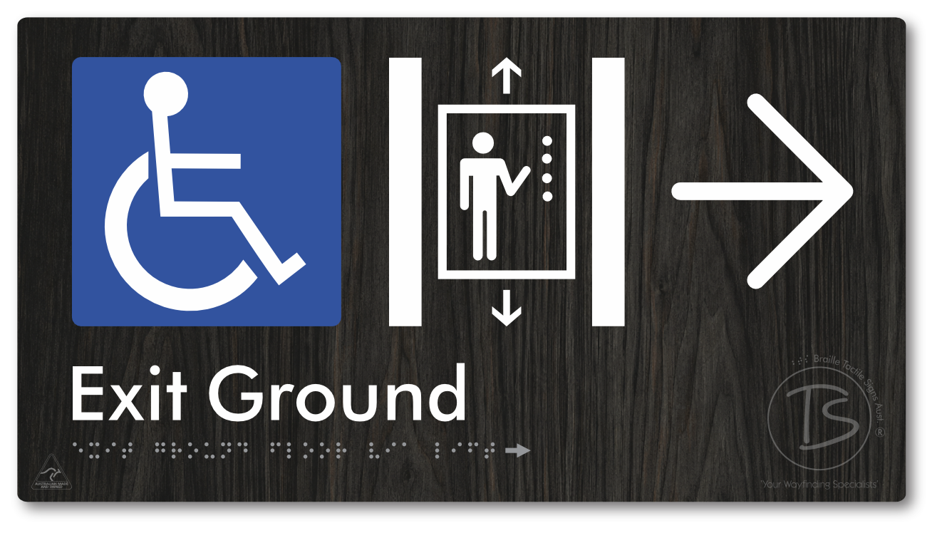 Exit Level Ground Via Lift with Large Arrow