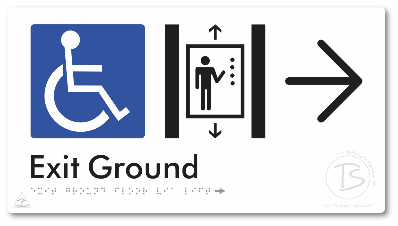 Exit Level Ground Via Lift with Large Arrow