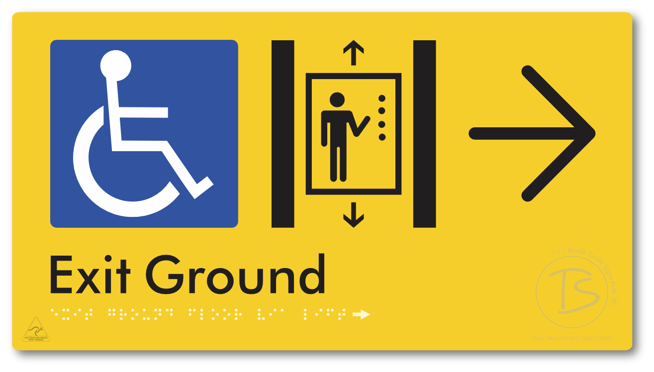 Exit Level Ground Via Lift with Large Arrow