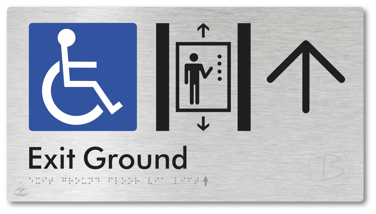 Exit Level Ground Via Lift with Large Arrow