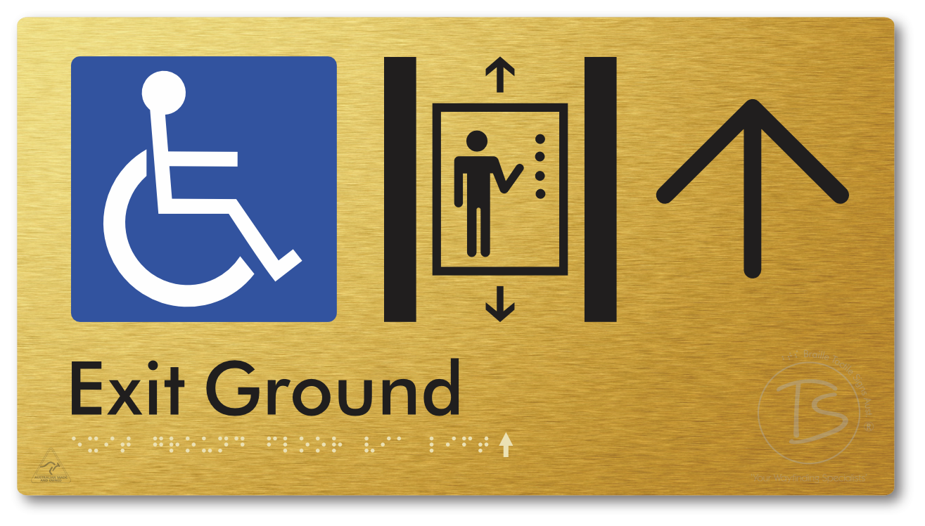 Exit Level Ground Via Lift with Large Arrow
