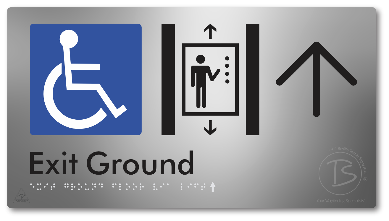 Exit Level Ground Via Lift with Large Arrow