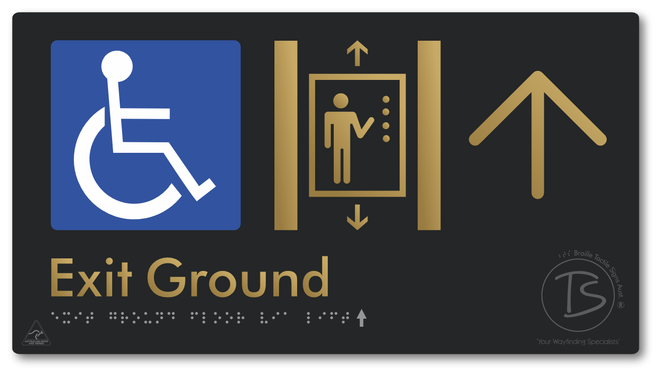 Exit Level Ground Via Lift with Large Arrow