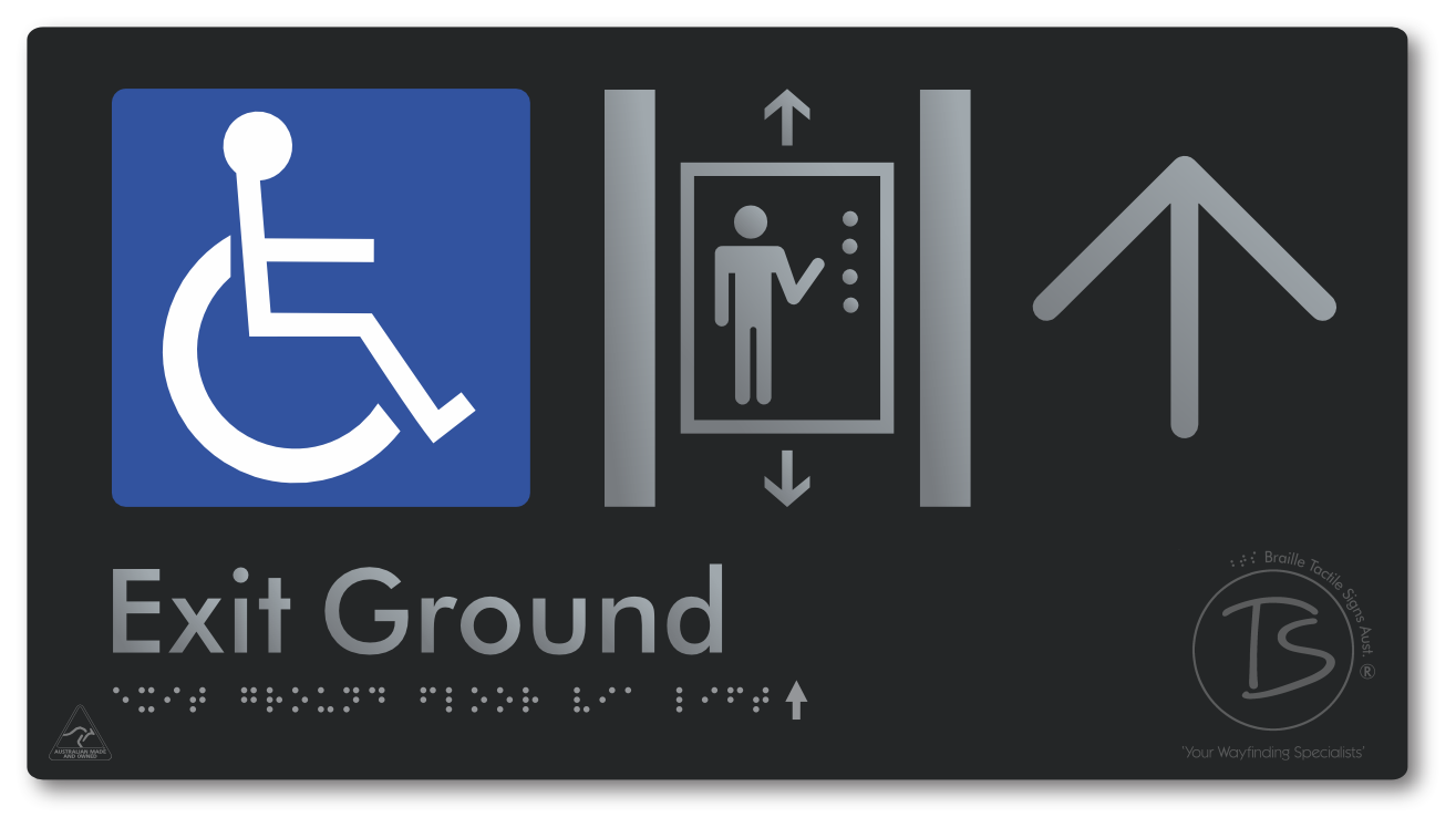 Exit Level Ground Via Lift with Large Arrow
