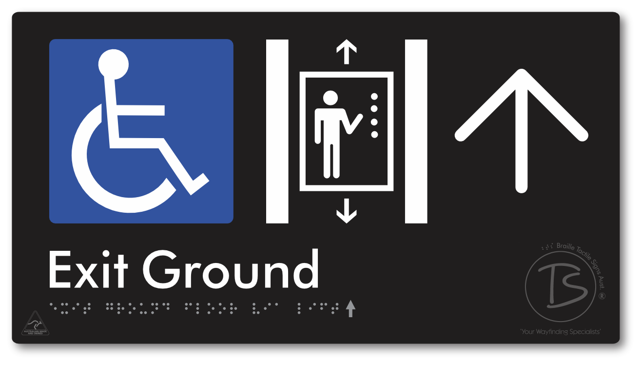 Exit Level Ground Via Lift with Large Arrow