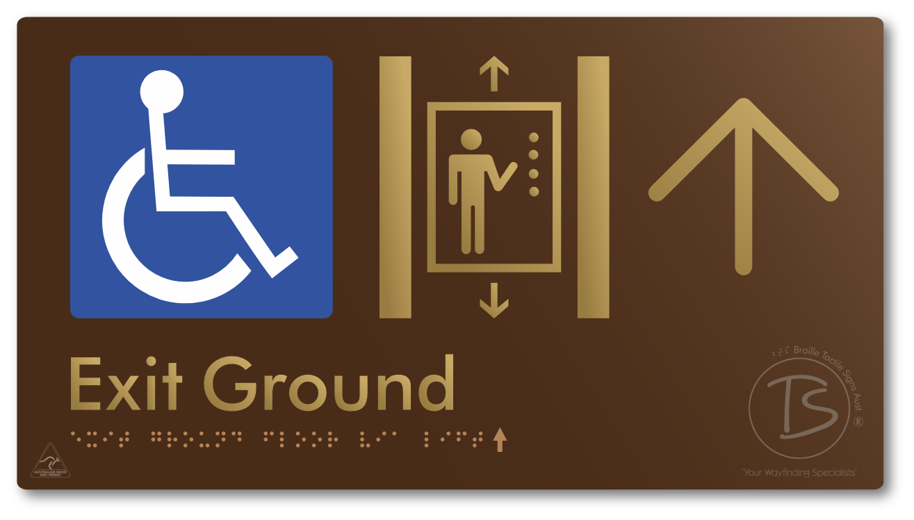 Exit Level Ground Via Lift with Large Arrow