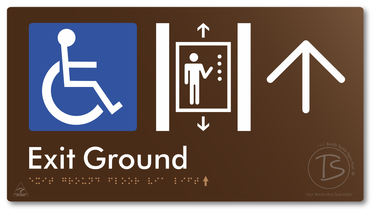 Exit Level Ground Via Lift with Large Arrow