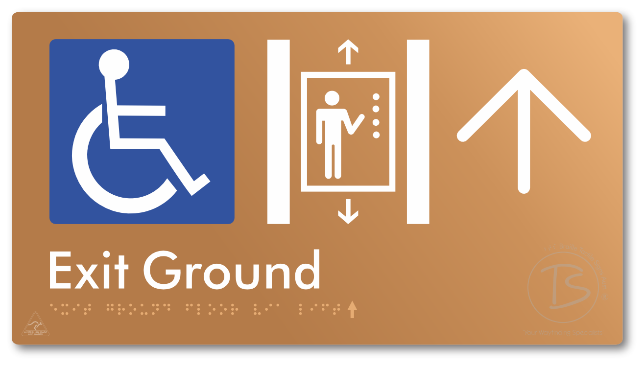 Exit Level Ground Via Lift with Large Arrow