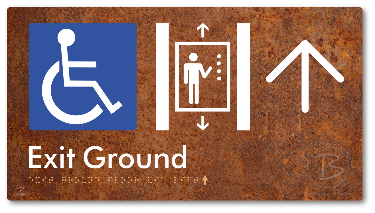 Exit Level Ground Via Lift with Large Arrow