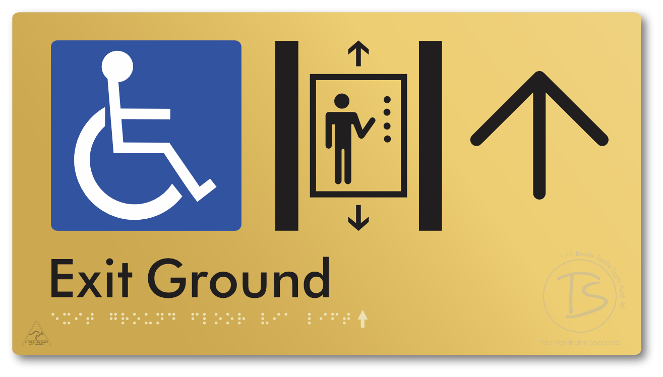Exit Level Ground Via Lift with Large Arrow