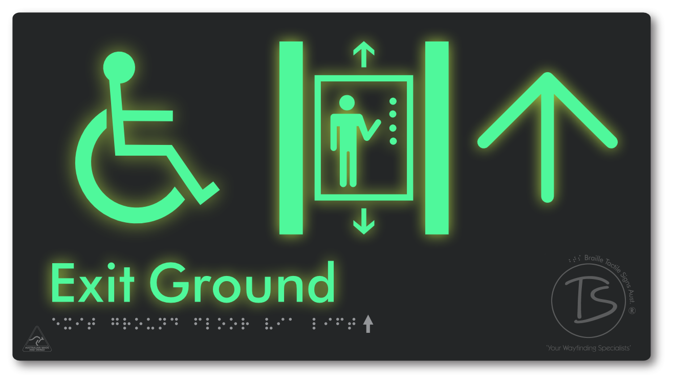 Exit Level Ground Via Lift with Large Arrow