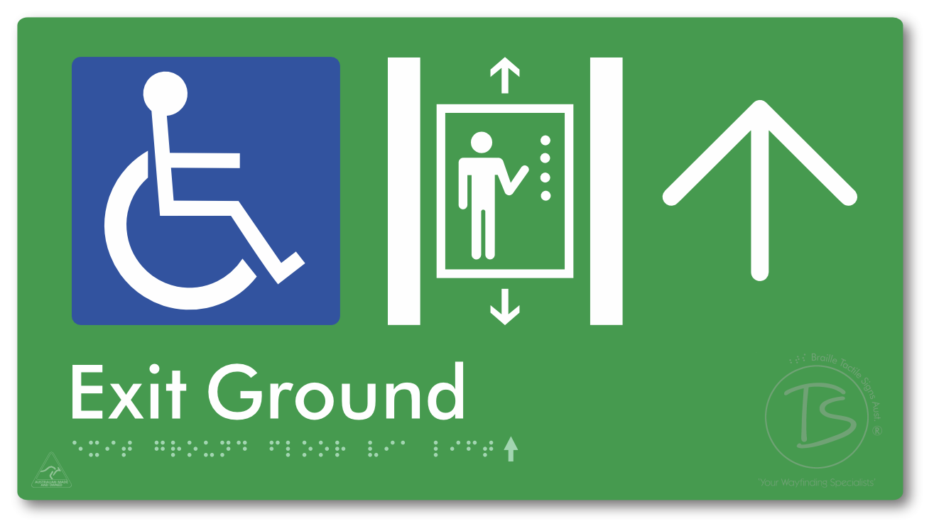 Exit Level Ground Via Lift with Large Arrow