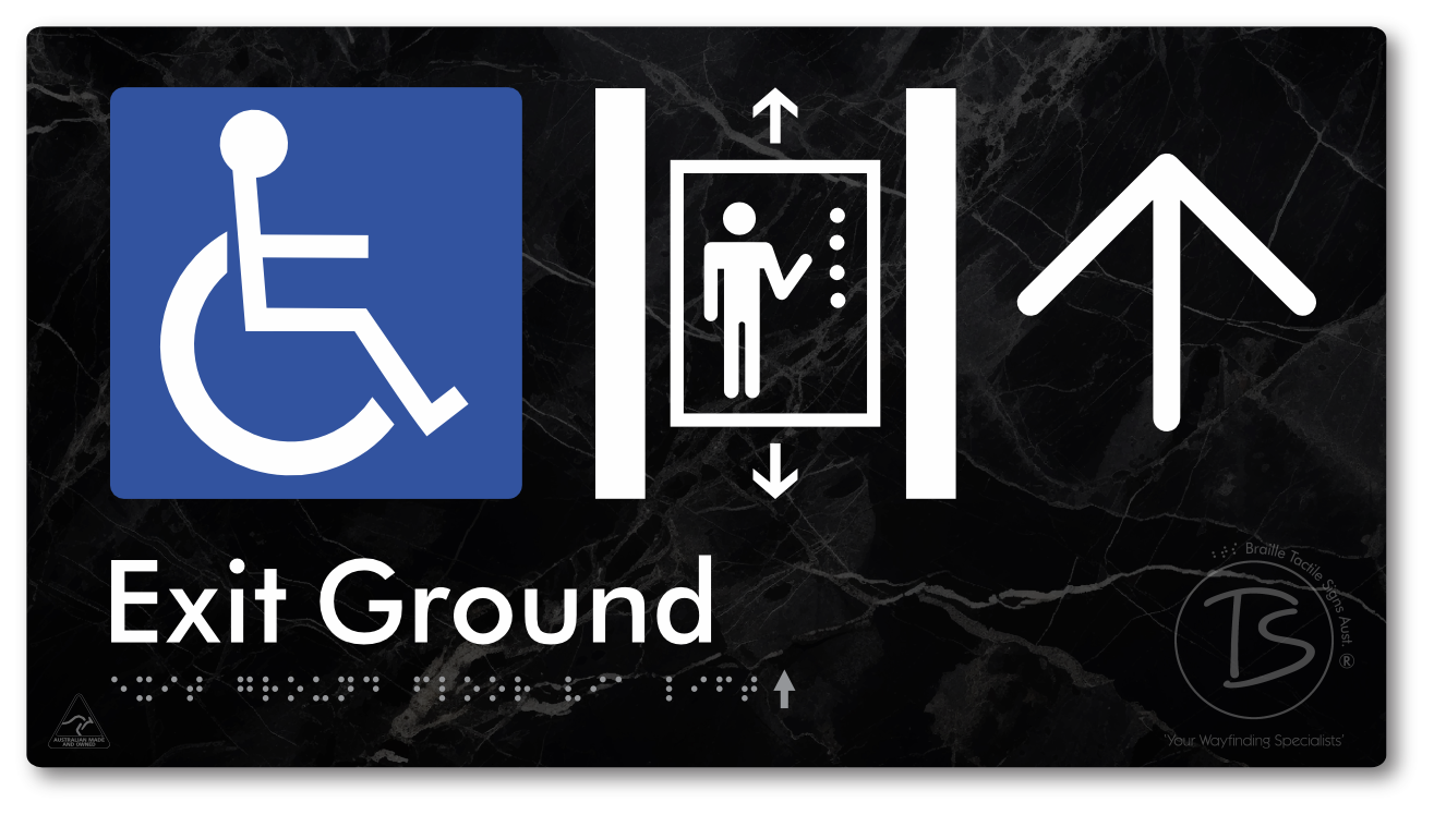 Exit Level Ground Via Lift with Large Arrow