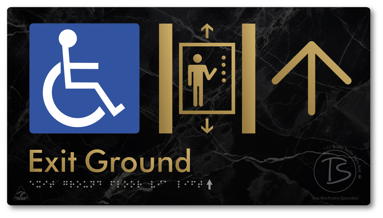 Exit Level Ground Via Lift with Large Arrow