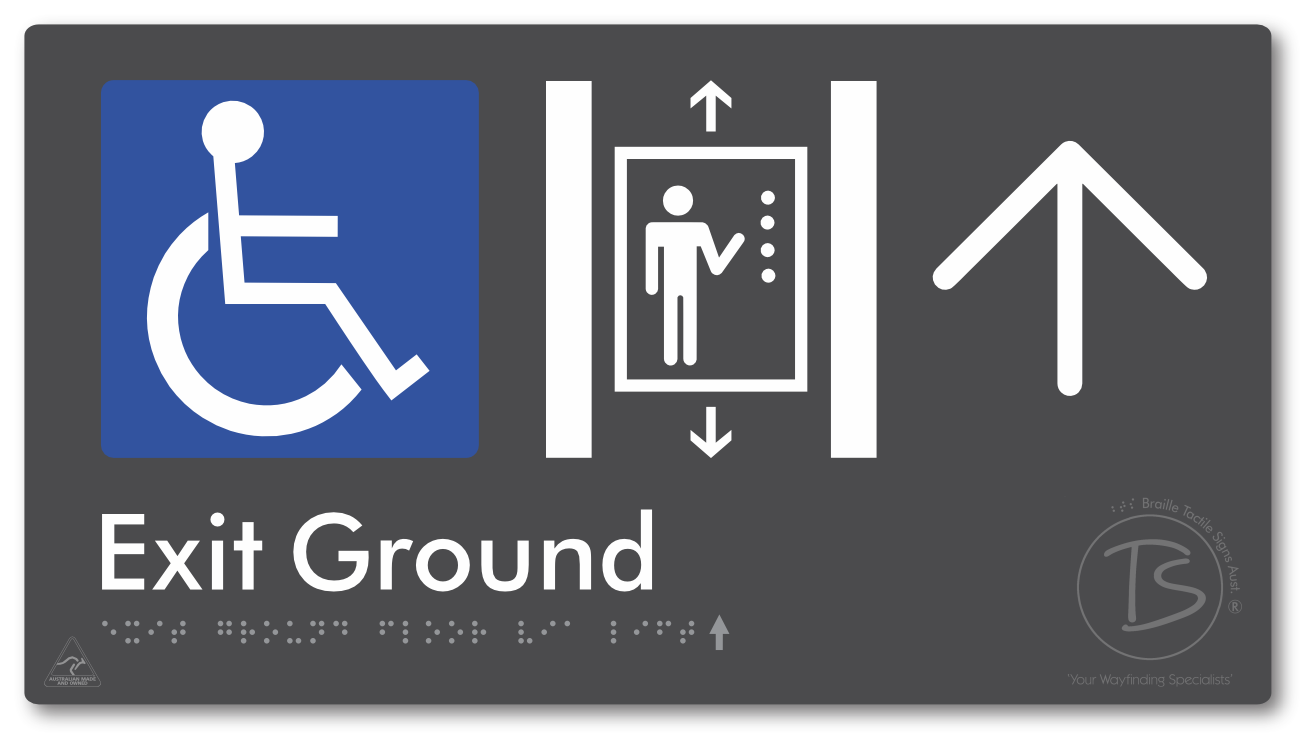 Exit Level Ground Via Lift with Large Arrow