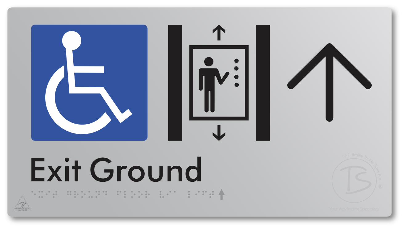 Exit Level Ground Via Lift with Large Arrow