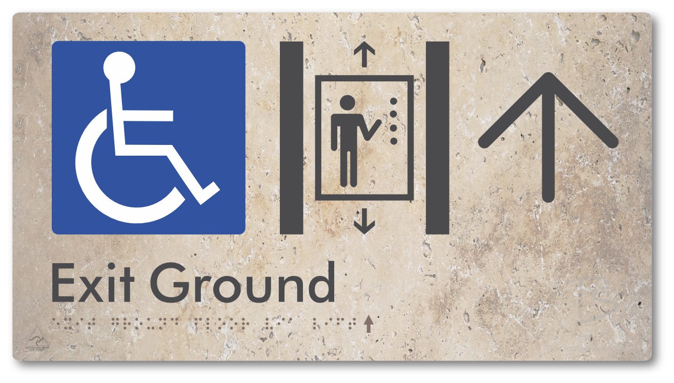 Exit Level Ground Via Lift with Large Arrow