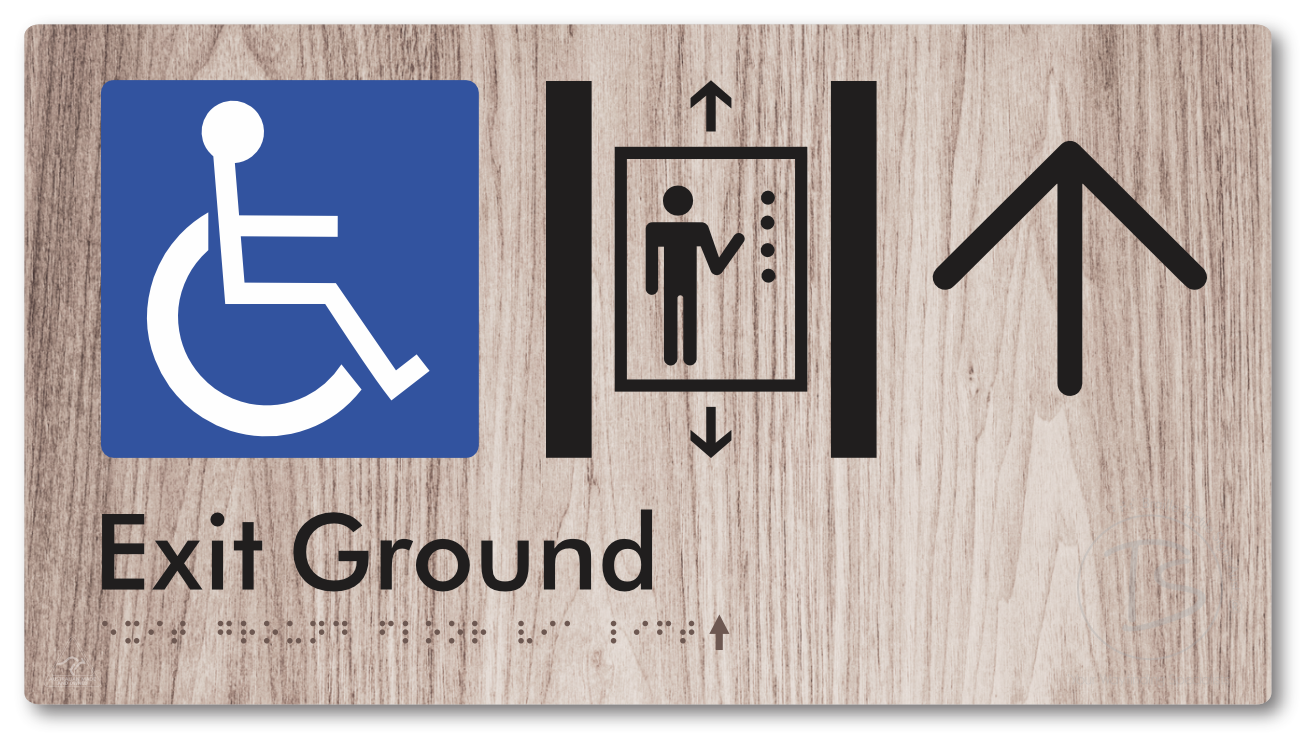 Exit Level Ground Via Lift with Large Arrow