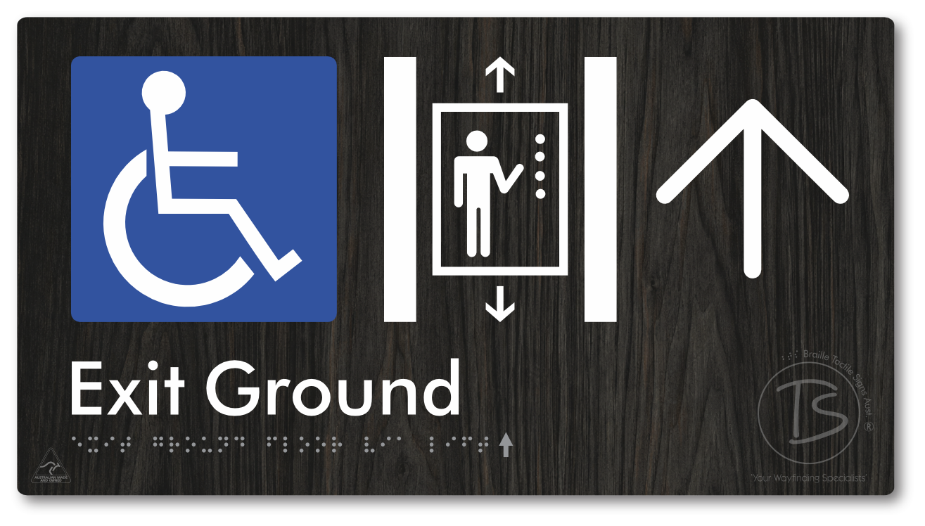 Exit Level Ground Via Lift with Large Arrow