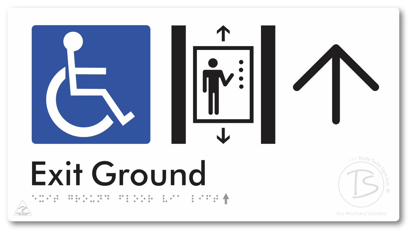 Exit Level Ground Via Lift with Large Arrow