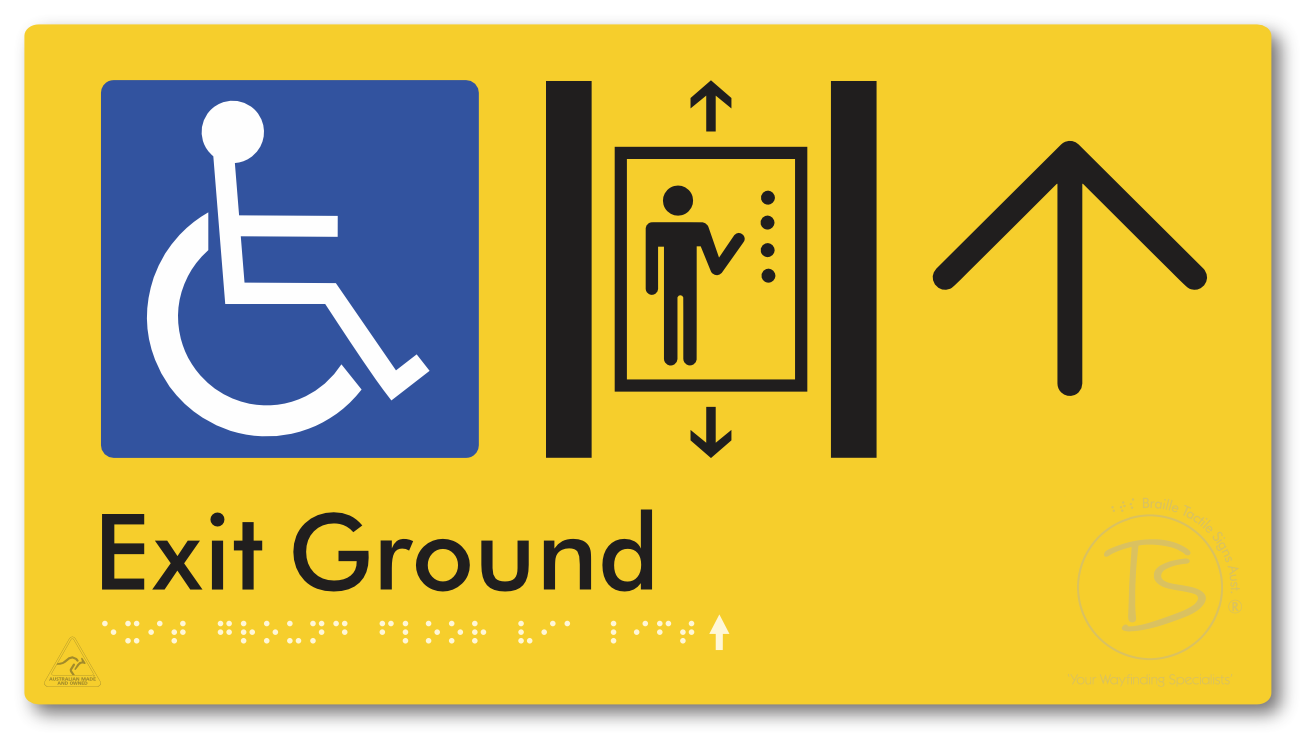 Exit Level Ground Via Lift with Large Arrow