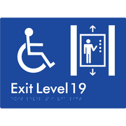 Exit Level 19 Via Lift - Braille Tactile Signs Aust.