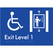 Exit Level 1 Via Lift - Braille Tactile Signs Aust.