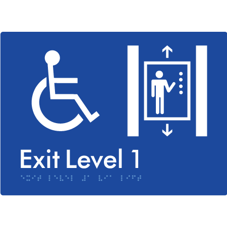 Exit Level 1 Via Lift - Braille Tactile Signs Aust.