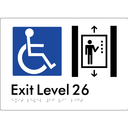 Exit Level 26 Via Lift - Braille Tactile Signs Aust.