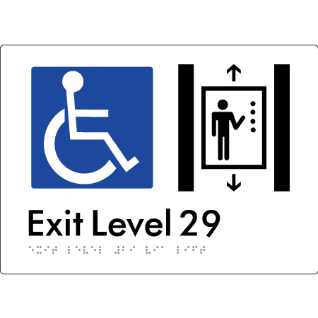 Exit Level 29 Via Lift - Braille Tactile Signs Aust.