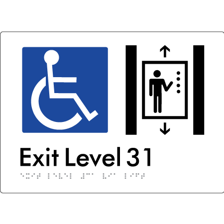 Exit Level 31 Via Lift - Braille Tactile Signs Aust.