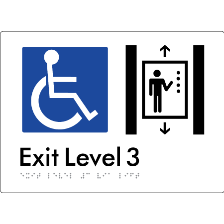 Exit Level 3 Via Lift - Braille Tactile Signs Aust.