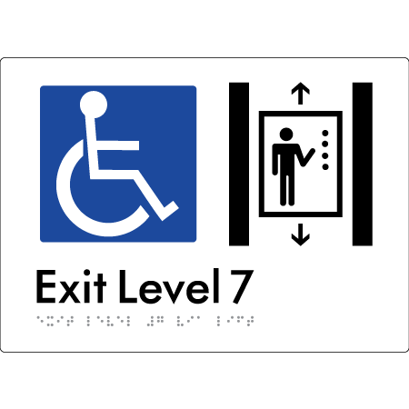 Exit Level 7 Via Lift - Braille Tactile Signs Aust.