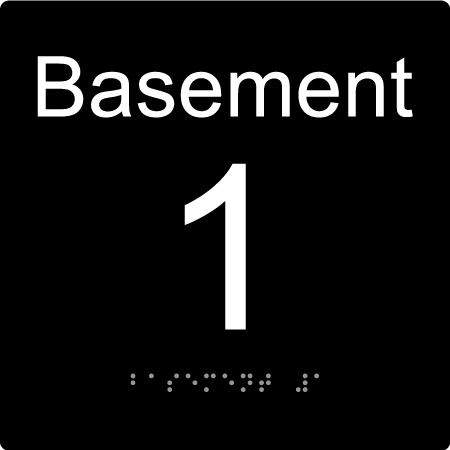 Level Sign - Basement 1 - Braille Tactile Signs Aust.