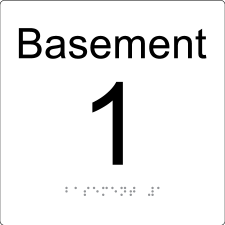 Level Sign - Basement 1 - Braille Tactile Signs Aust.