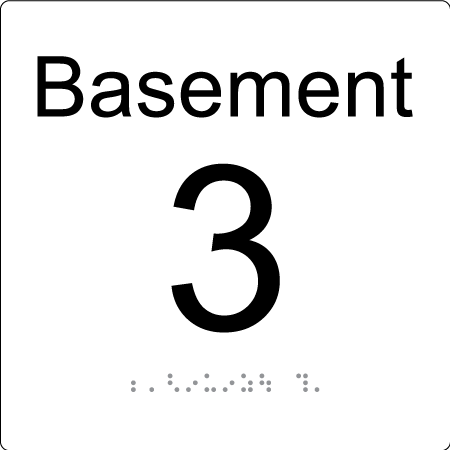Level Sign - Basement 3 - Braille Tactile Signs Aust.