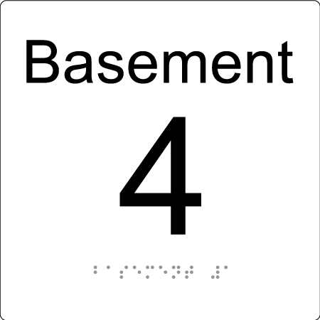 Level Sign - Basement 4 - Braille Tactile Signs Aust.