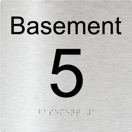 Level Sign - Basement 5 - Braille Tactile Signs Aust.