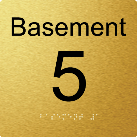 Level Sign - Basement 5 - Braille Tactile Signs Aust.
