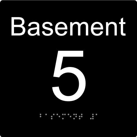 Level Sign - Basement 5 - Braille Tactile Signs Aust.