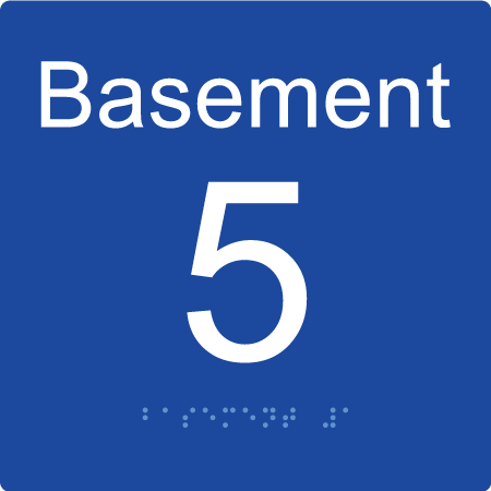 Level Sign - Basement 5 - Braille Tactile Signs Aust.