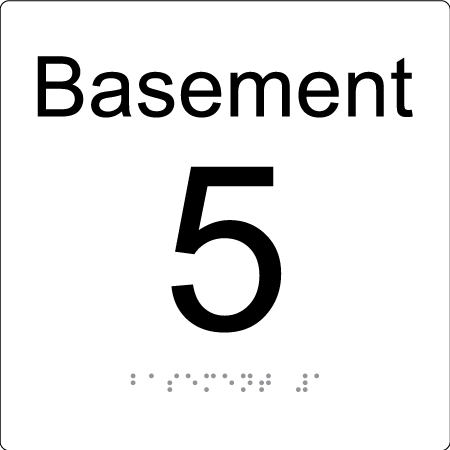 Level Sign - Basement 5 - Braille Tactile Signs Aust.
