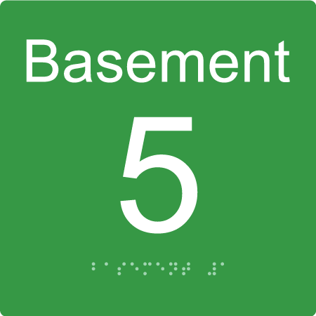 Level Sign - Basement 5 - Braille Tactile Signs Aust.