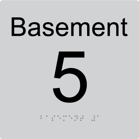 Level Sign - Basement 5 - Braille Tactile Signs Aust.